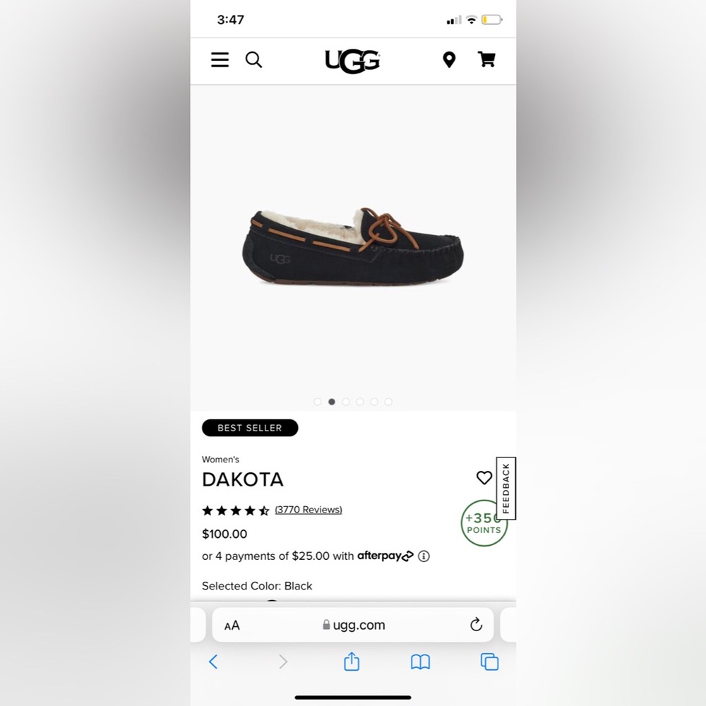 Women’s Ugg Dakota moccasins size 8